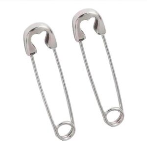 Y2K Silver Safety Pin Earrings